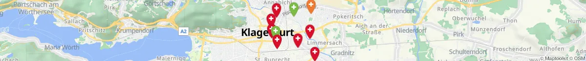 Kartenansicht für Apotheken-Notdienste in der Nähe von Sankt Peter-Welzenegg (Klagenfurt  (Stadt), Kärnten)